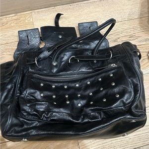 Leonello Borghi leather stud bag